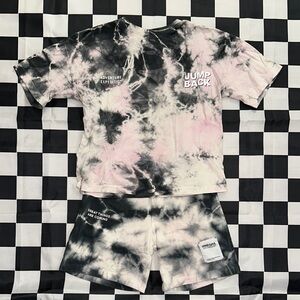 Zara Boys LIKE NEW Tie-Dye “Jump Back” RARE Sport Set Black & Pale Pink 6